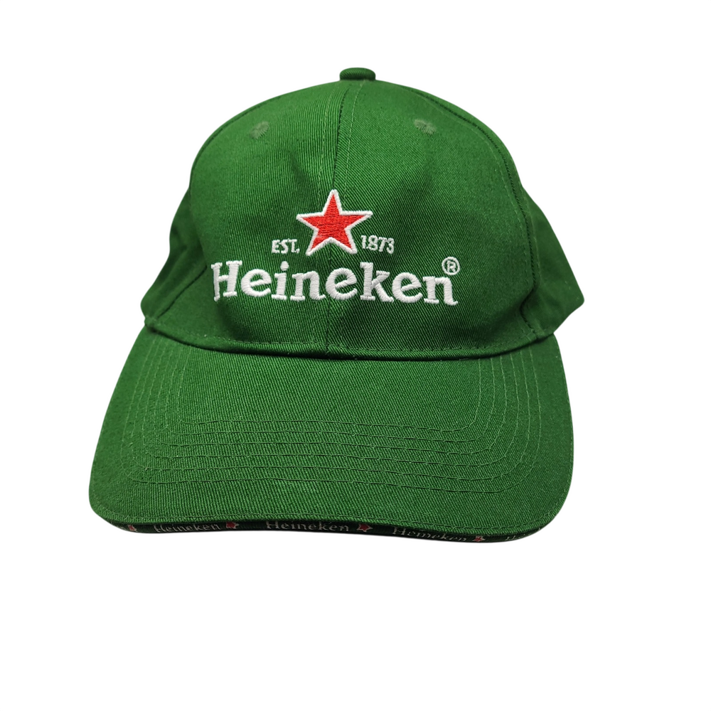 Heineken Beer Baseball Cap Hat Green Embroidered Red Star Est 1873 Sandwich Brim